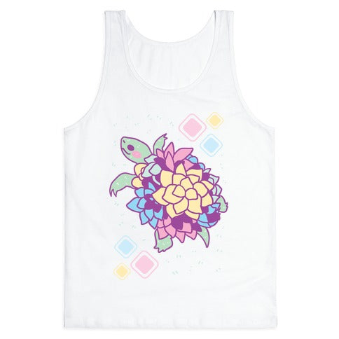 Pastel Succulent Turtle Tank Top